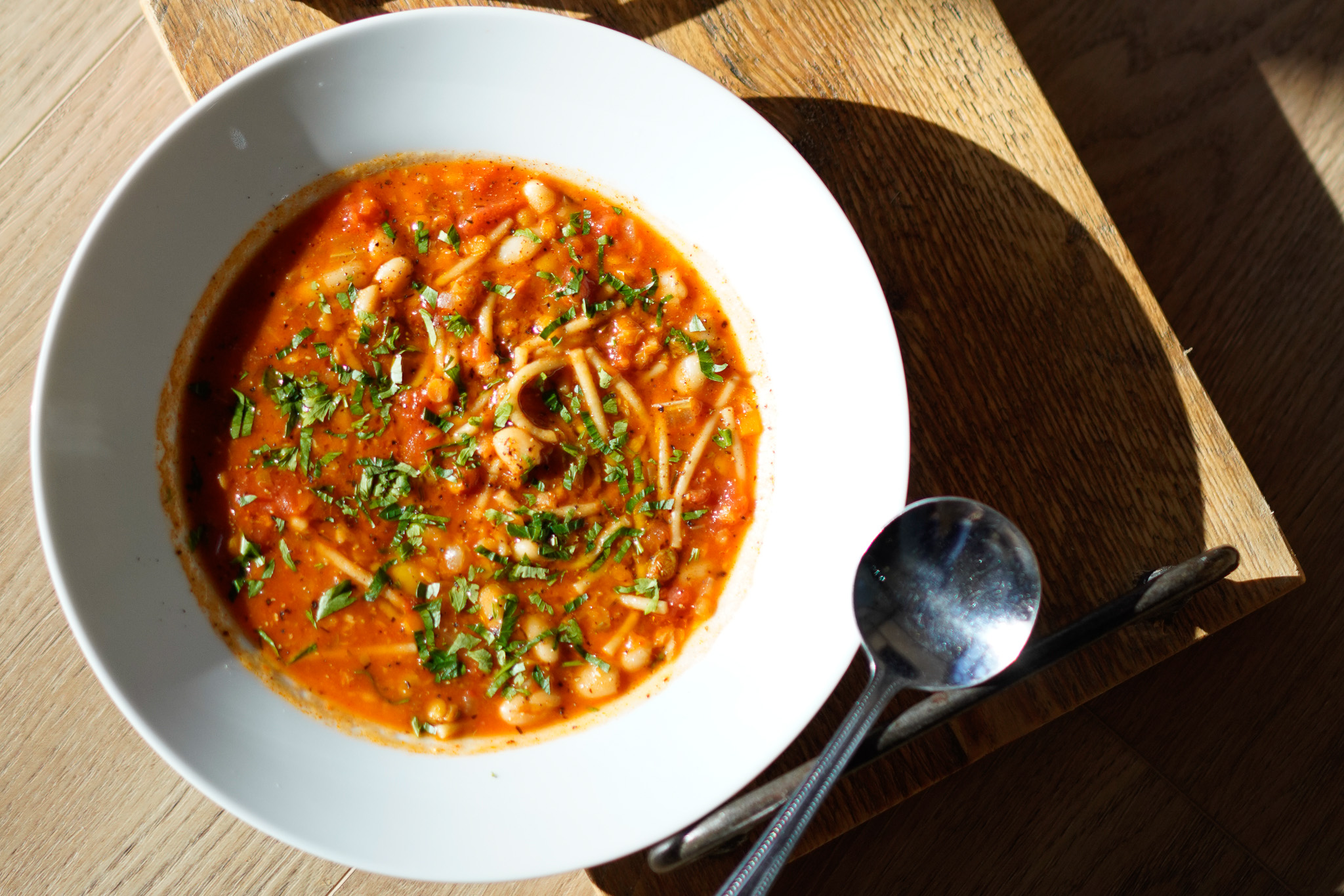 Tomato, Pasta & Bean Soup